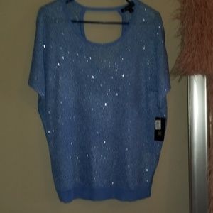 Baby blue sequin sweater